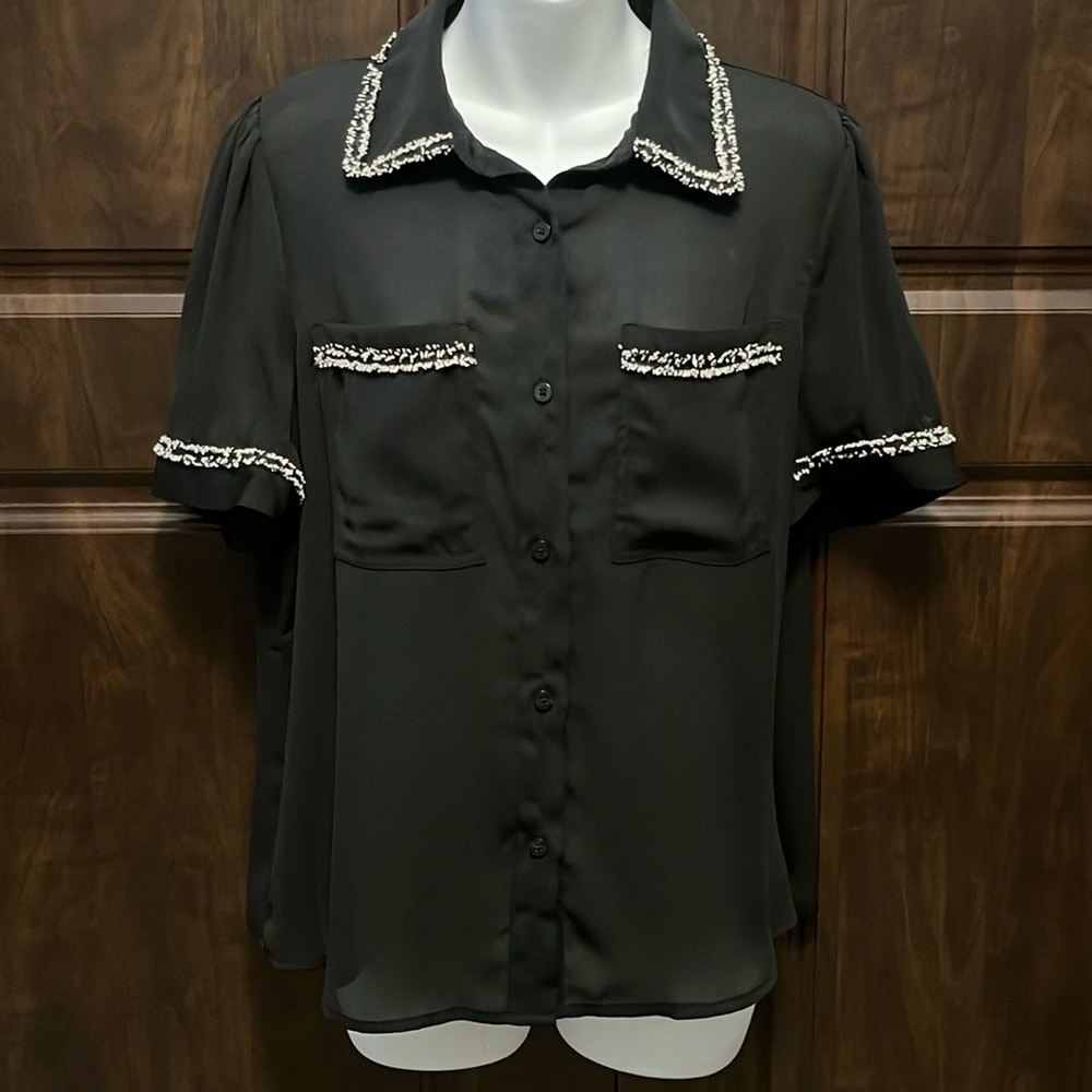 Laundry by Shelli Segal Short Sleeve Blouse